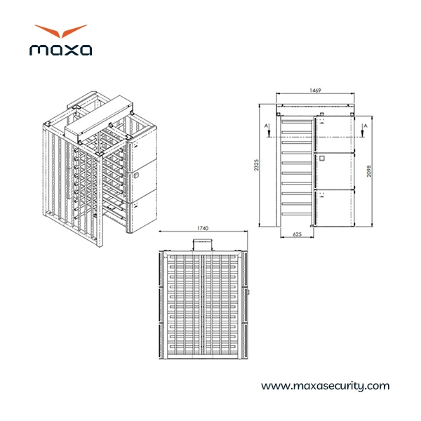 گیت امنیتی تک ورودی Maxa FHTurn Stile2500